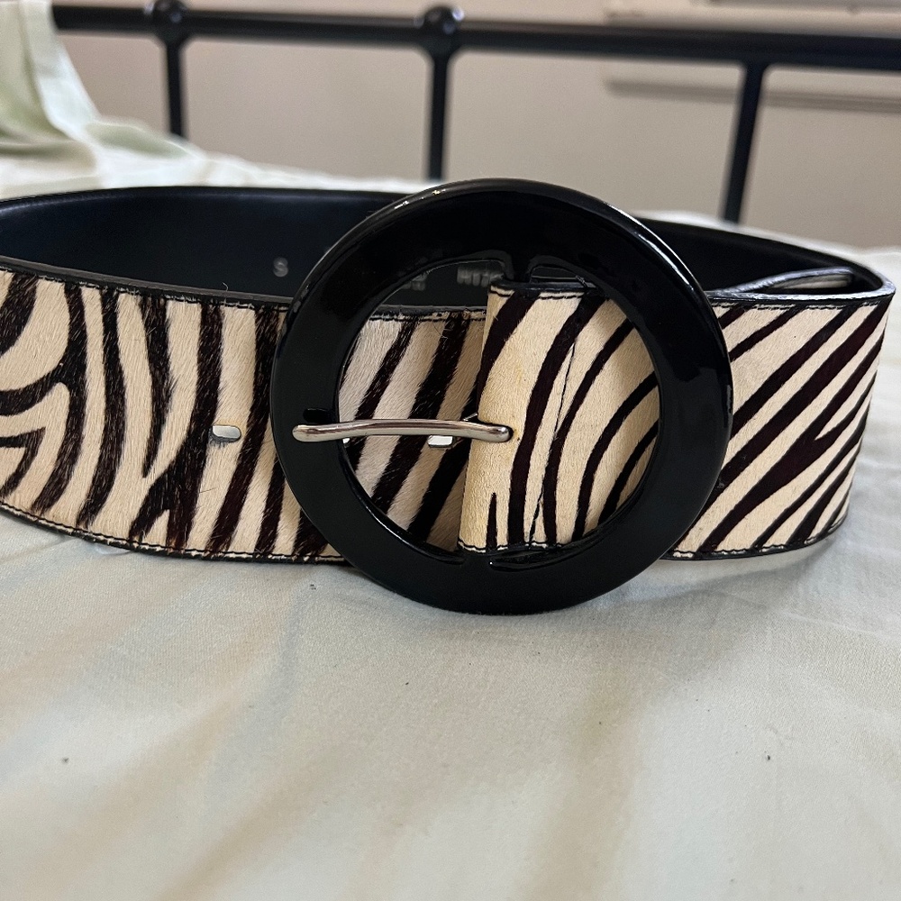 Hyde Collection Zebra Print Belt, S (Fits like M), H17051
